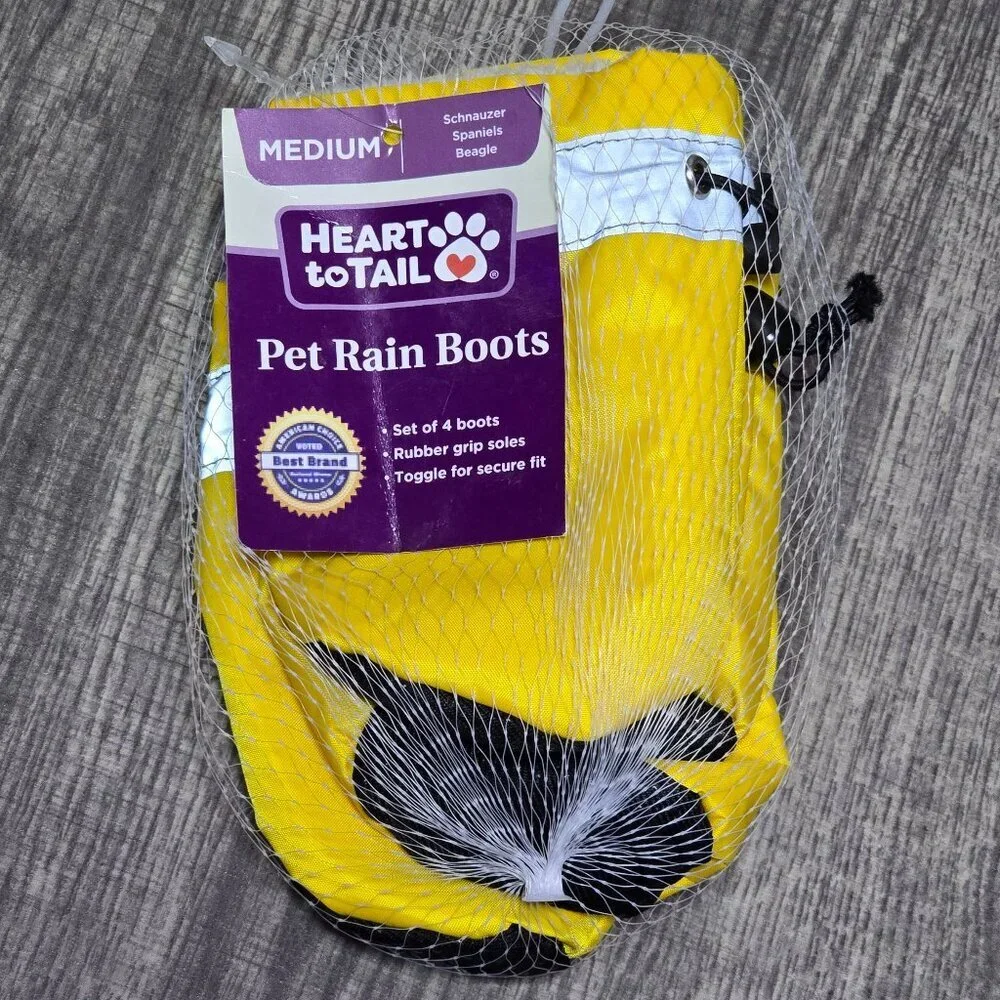 Heart To Tail Medium Dog Rain Boots Brand New